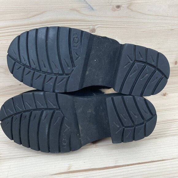 Ugg Little Girls Suede Platform Clogs Size 2 Black Chunky Slip On Shearling Y2K - Picture 12 of 16